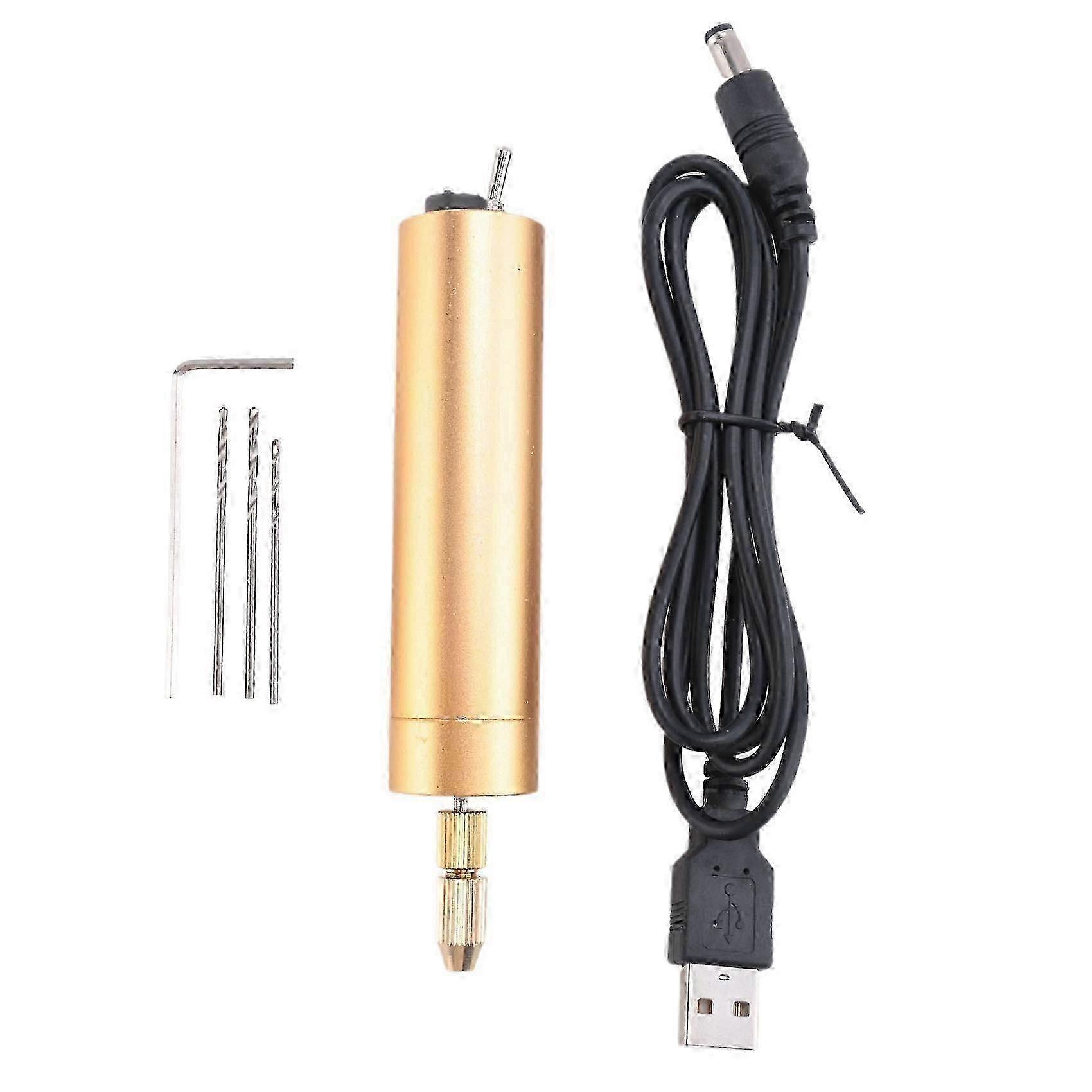 Mini Drills Portable Micro-USB Drill Professional Hand Drill with 3 Drill Bits