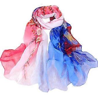 Bufandas de gasa para mujer Bufanda de mujer ligera grande rectángulo suave al tacto para todos los días, azul