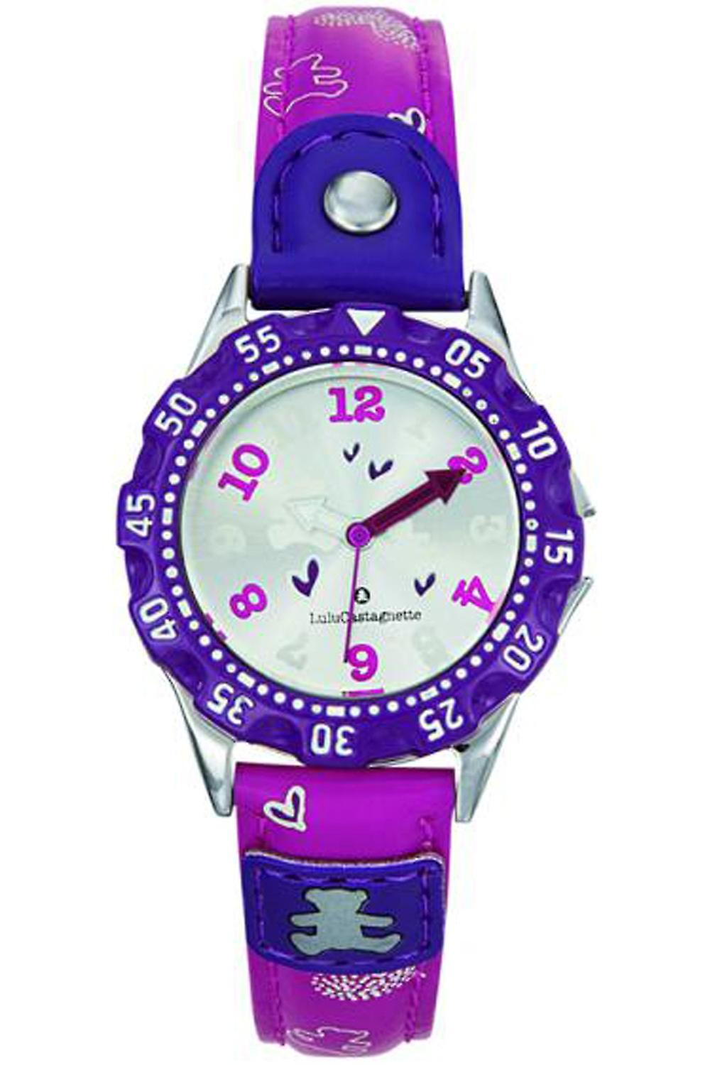 Lulucastagnette pointill's Quartz Analog Child Watch with Cowskin Bracelet 38580