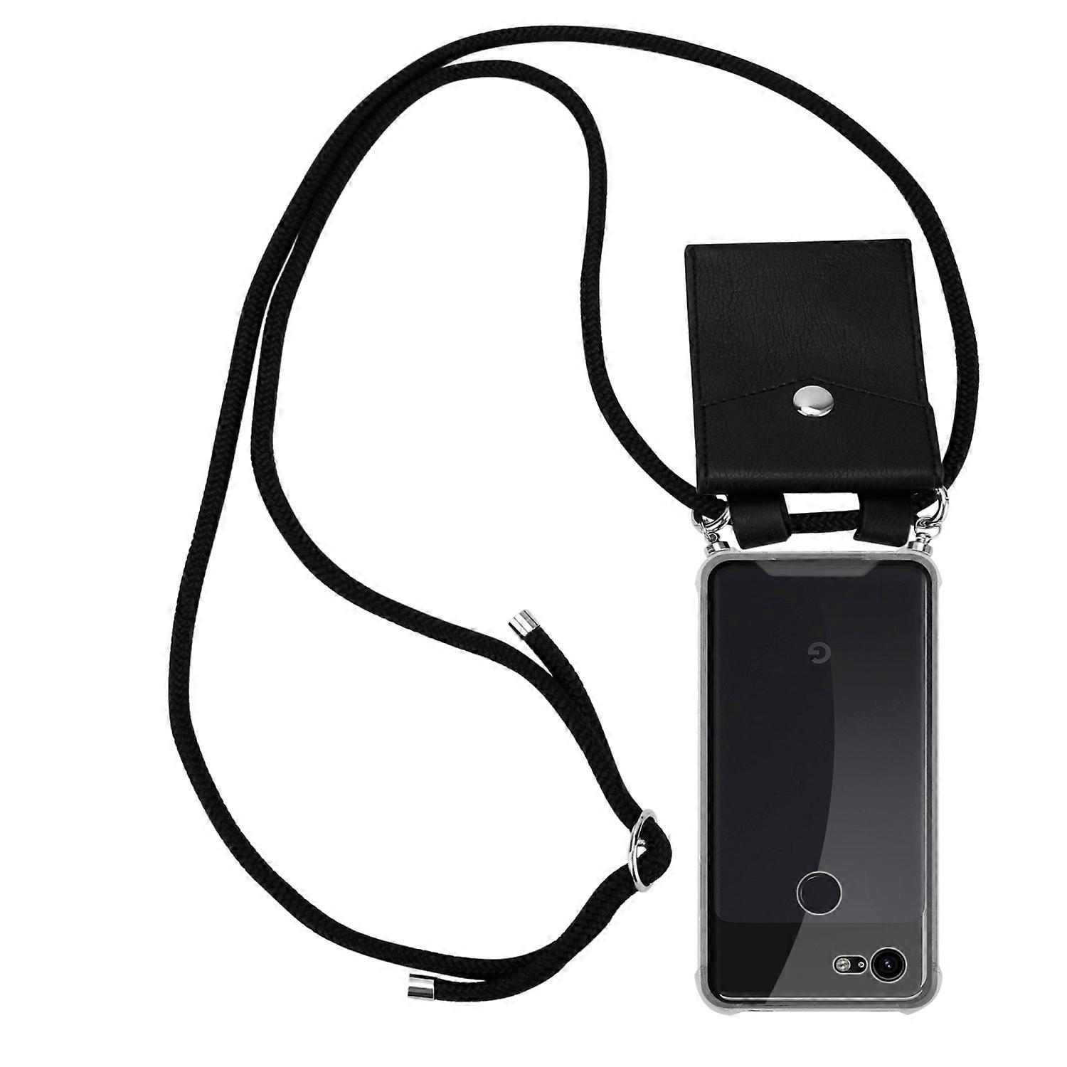 Case compatible with Google Pixel 3, silicone phone case with chain and silver elements