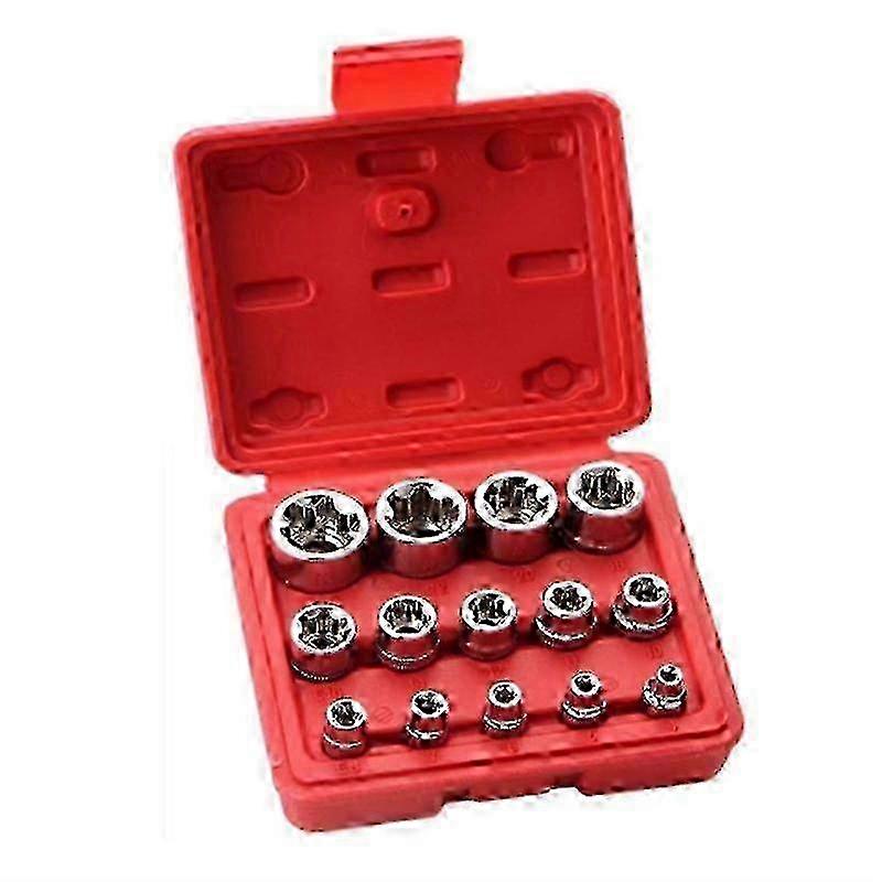 14-Pc E-TORX Socket Set Heavy-Duty Chrome Vanadium