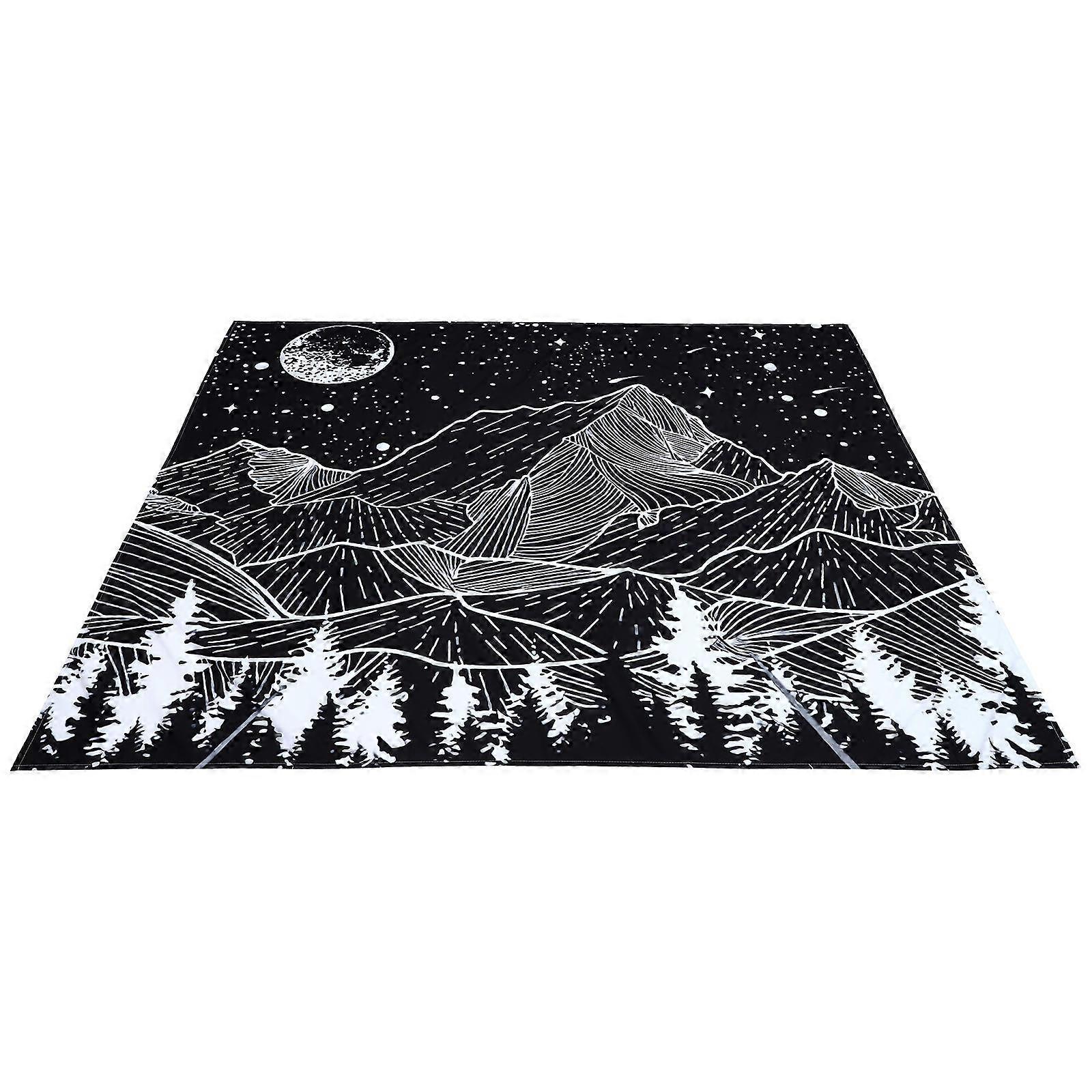 Mountain Pattern Tapestry Black Polyester Wall Hanging for Home Decor 1Pcs