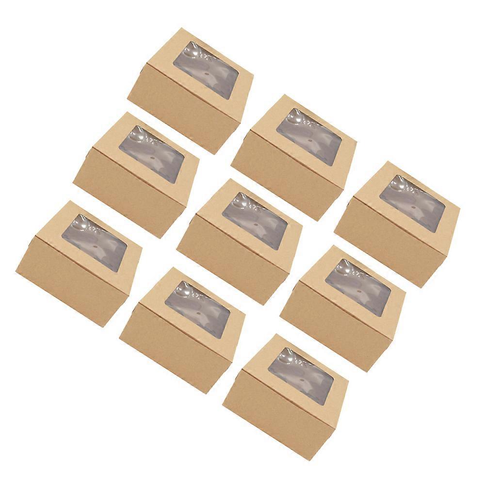 Kraft Paper Muffin Boxes with Inserts for Storage Use 20Pcs 4-Grids Baking Boxes