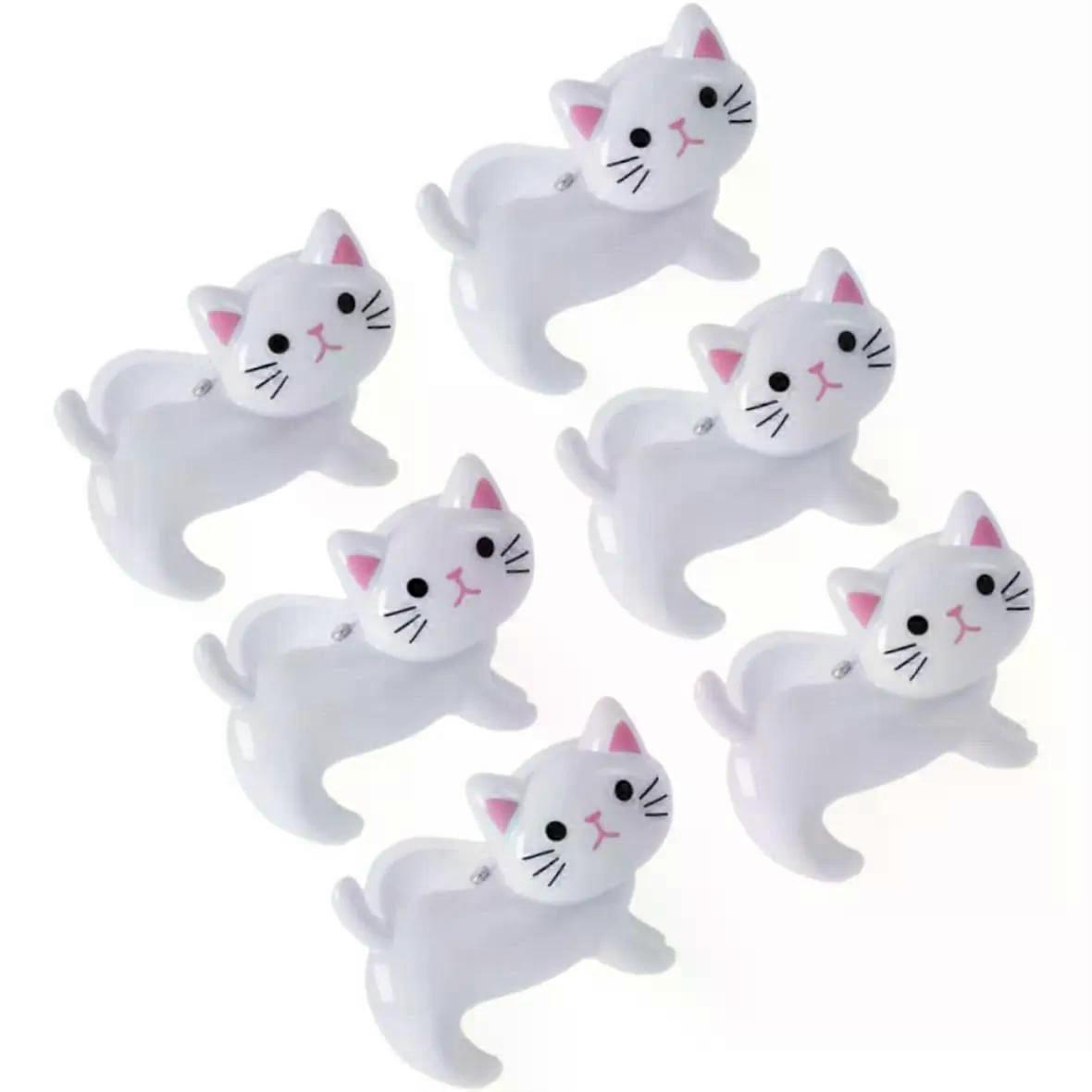 6pc Cat Shaped Iron Clothespins Windproof Clips for Laundry