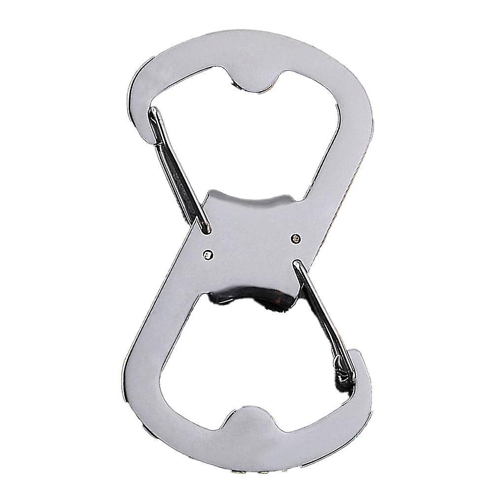 Multifunctional Stainless Steel 8-character Carabiner Beer Opener Outdoor Edc Portable Keychain -r