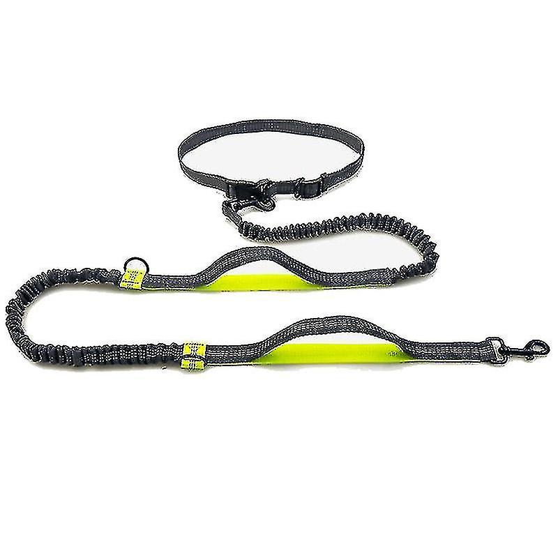 Hands Free Dog Running Leash With Adjustable Waist Belt, Dual Handle Elastic Bungees Retractable Rope For Small Medium And Large Dogs, Reflecti
