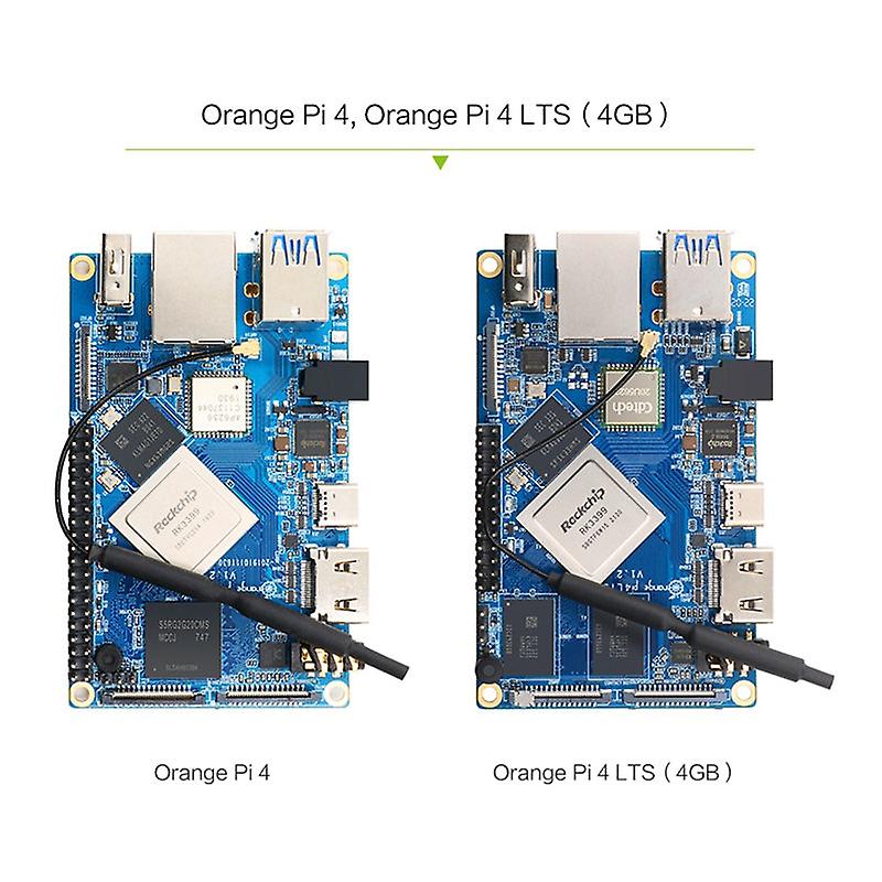 Für Orange Pi 4 Lts 4 GB Lpddr4 16 GB Emmc Rockchip Rk3399 Wifi + bt5.0 Gigabit Ethernet Development Board