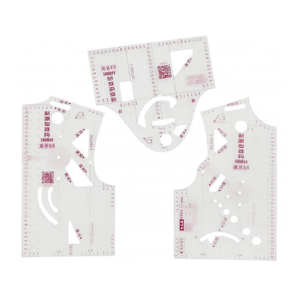 3Pack 1:5 DIY Sewing Ruler Prototype Ruler Drawing Template for Designer Tailor