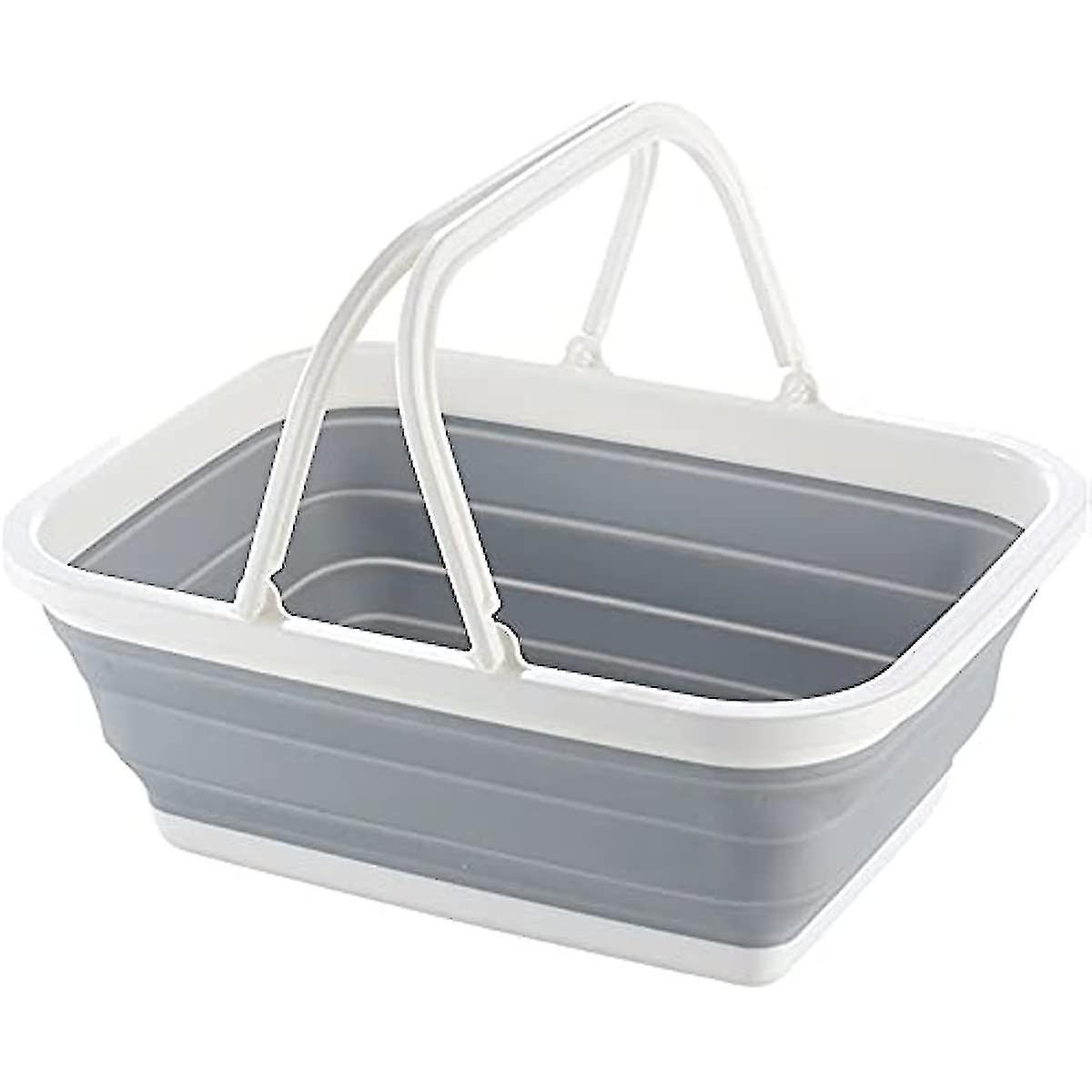 Collapsible Sinks Camping Picnic Baskets Folding Laundry Basket Foldable Ice Buckets Collapsible Washing Up Bowl With Handles For Washing Dishes Hikin