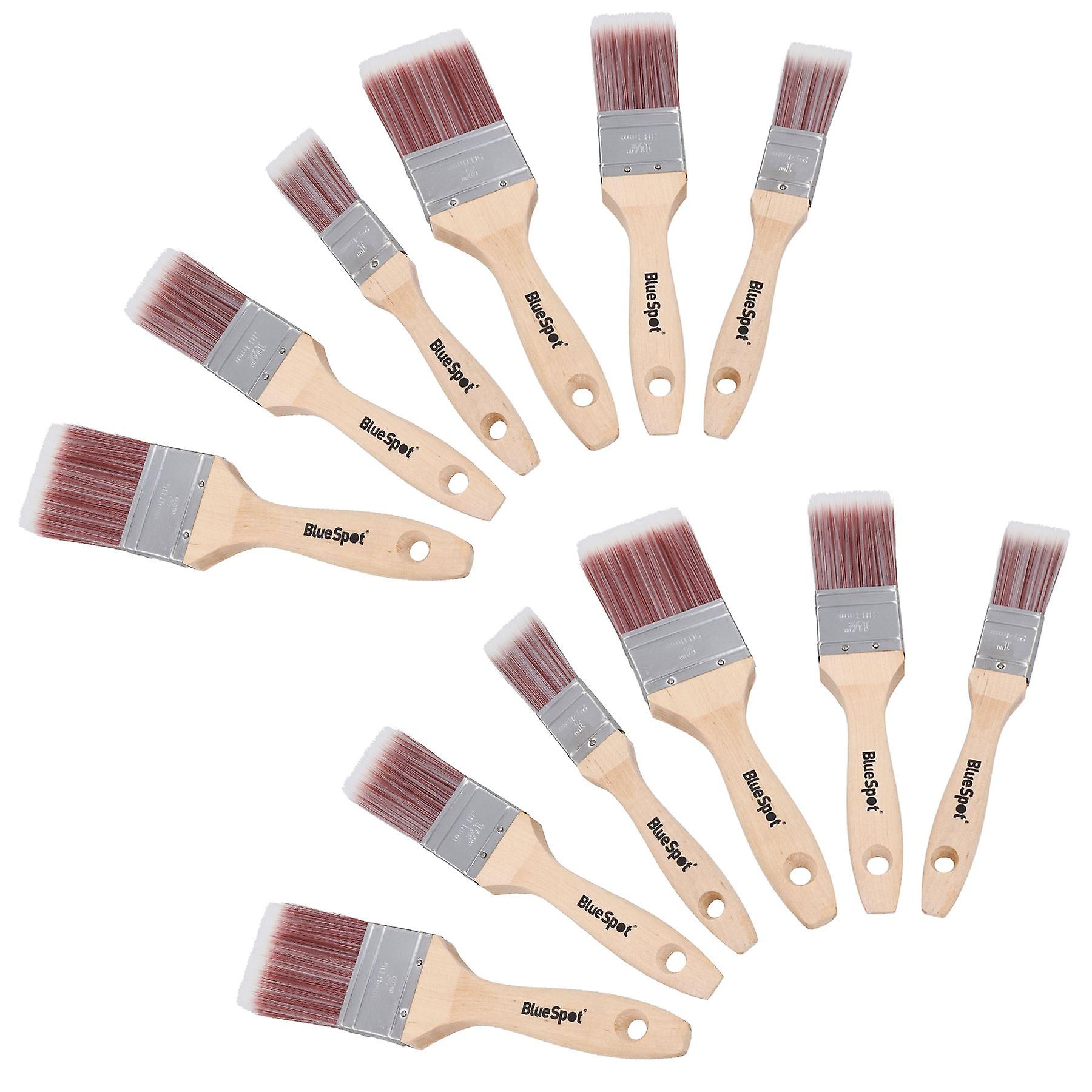 Paint Brush Painting + Decorating Synthetic Brushes Wooden Handle 1” – 2” 12pk