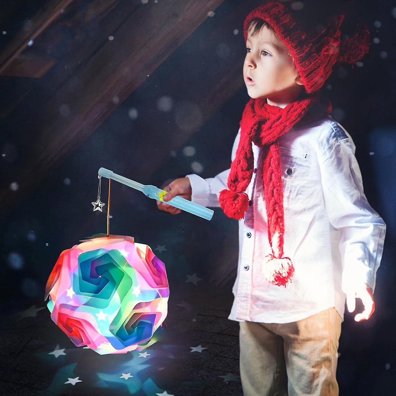 Lantern Craft Set, St Martin Lantern, Portable Lantern Led For Children, Lantern With Lantern Pole Self-made Lantern Set