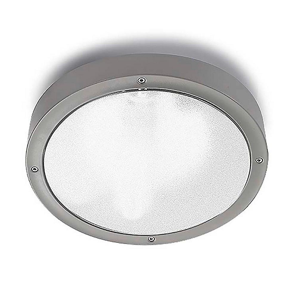 LEDS C4 Basic Technoploymer Ã¸300mm Outdoor Simple Flush Large Grey, Opal IP65 E27