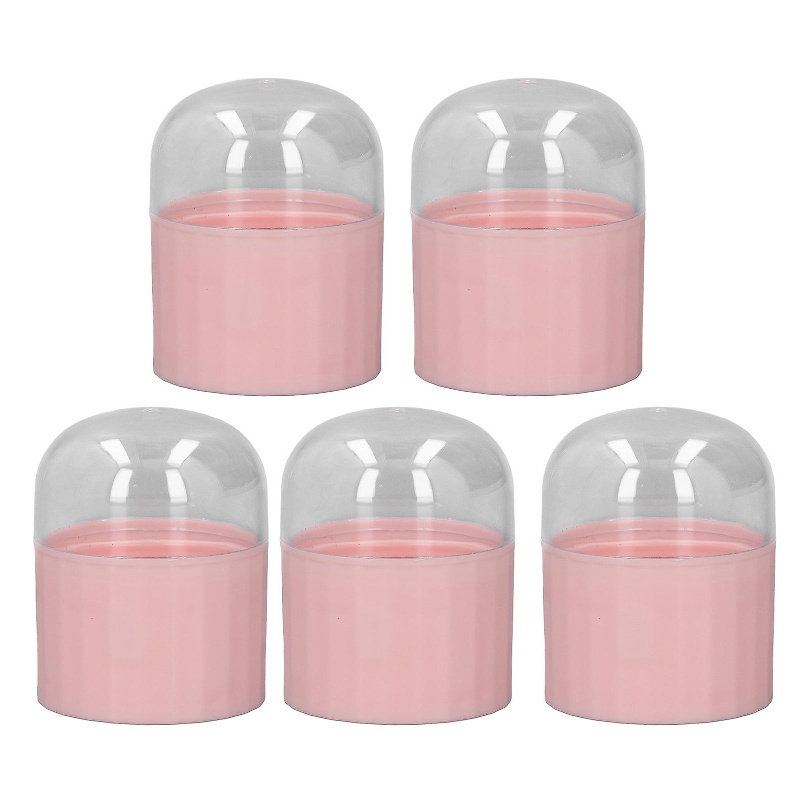 5 Sets Pink Makeup Sponge Holder Box Dustproof Breathable Case