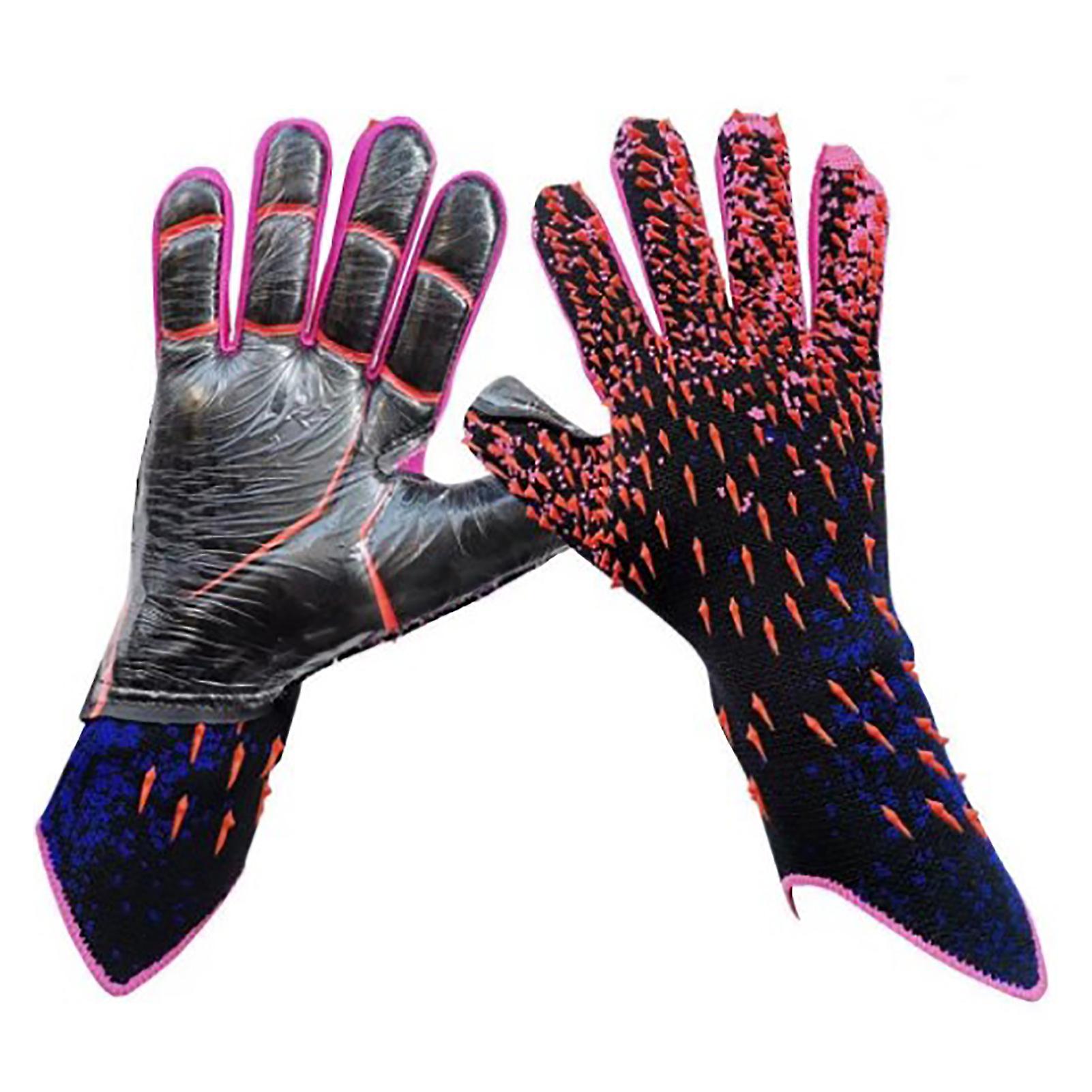 قفازات حارس مرمى كرة القدم قفازات كرة القدم اللاتكس المضادة للانزلاق مع قبضة قوية النخيل للأطفال الأولاد رقم 10 