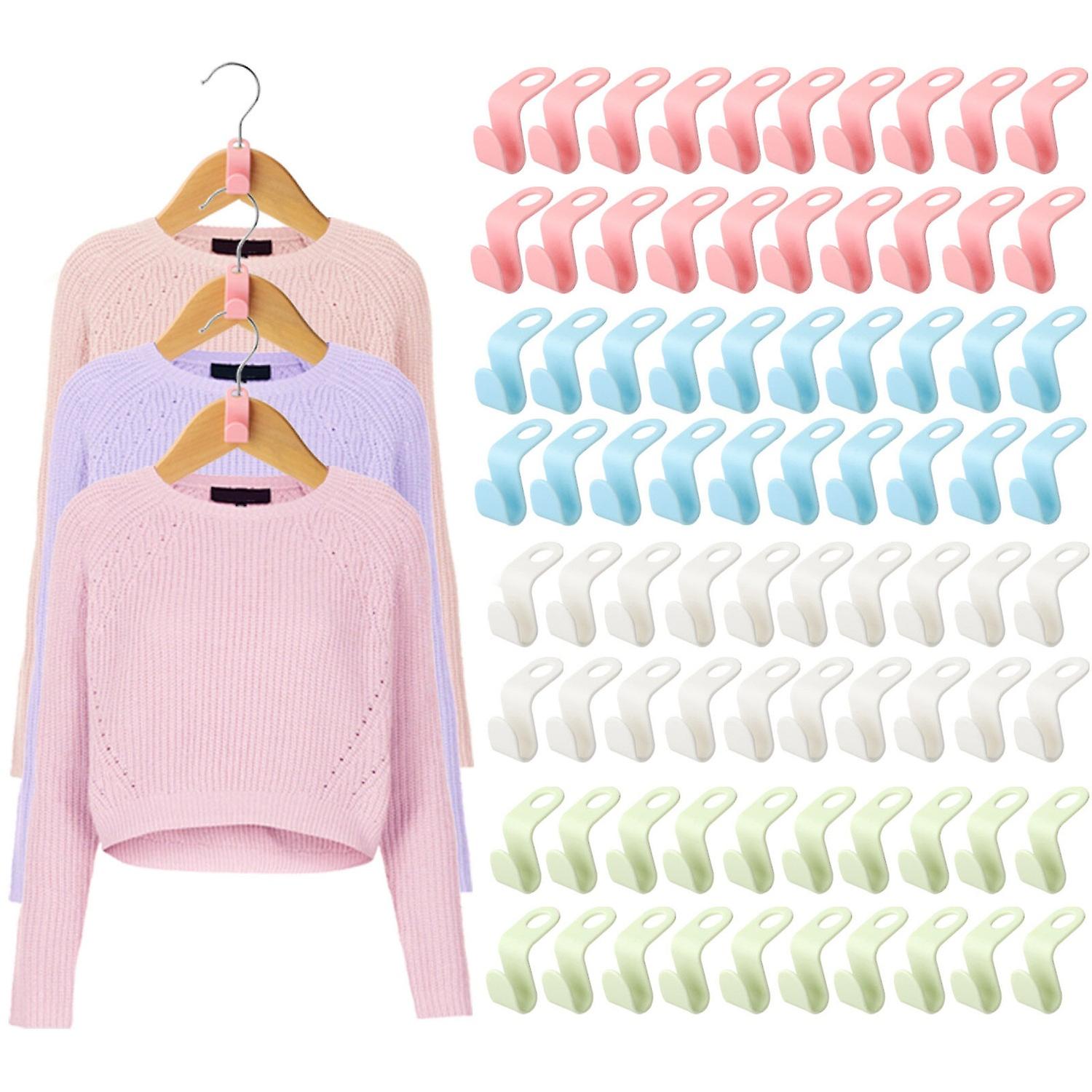 80PCS Hanger Connector Hooks Space Saving Cascading Closet Organizer