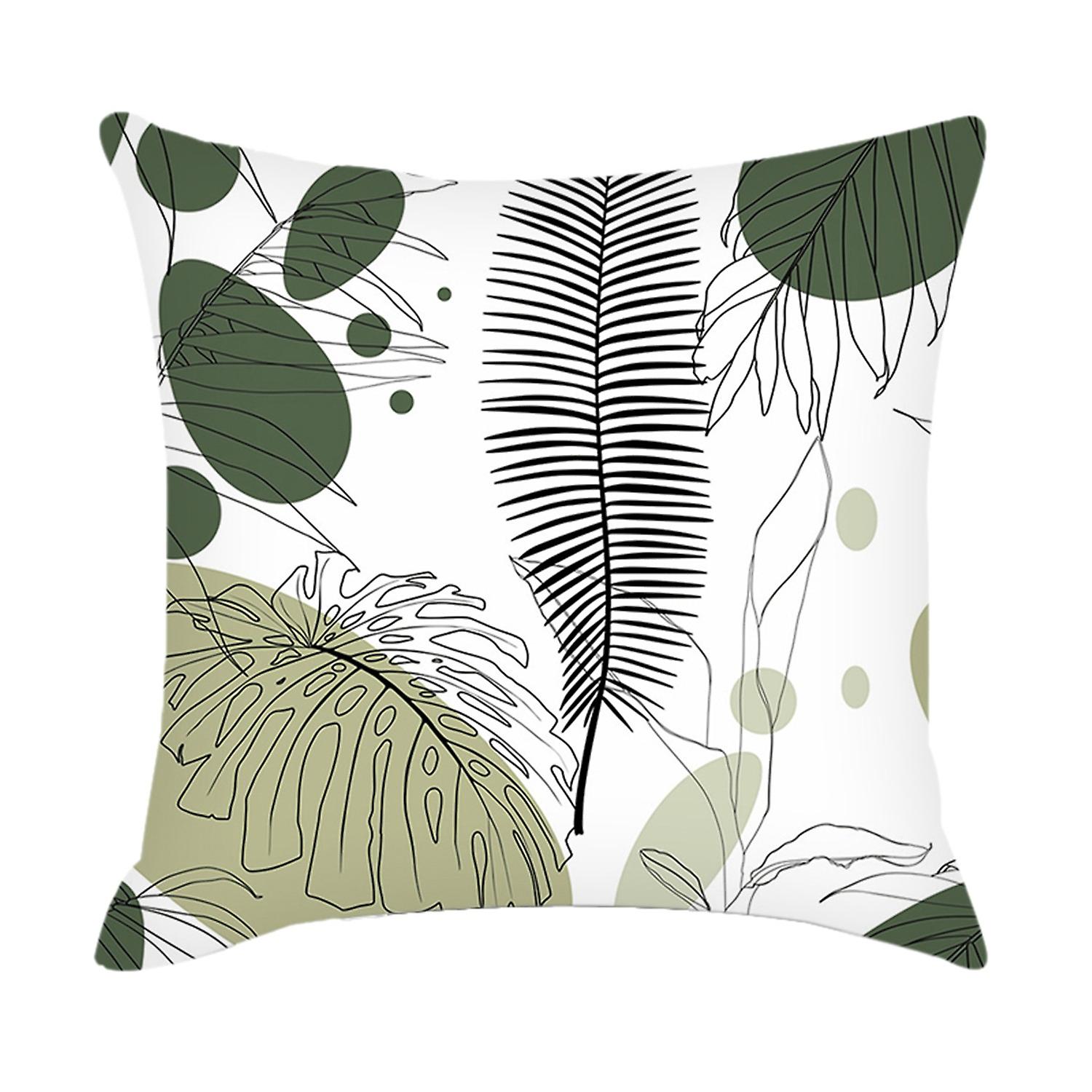 Roadoor Cushion Case Dustproof Breathable Polyester Floral Print Pillow Cover for Living Room C