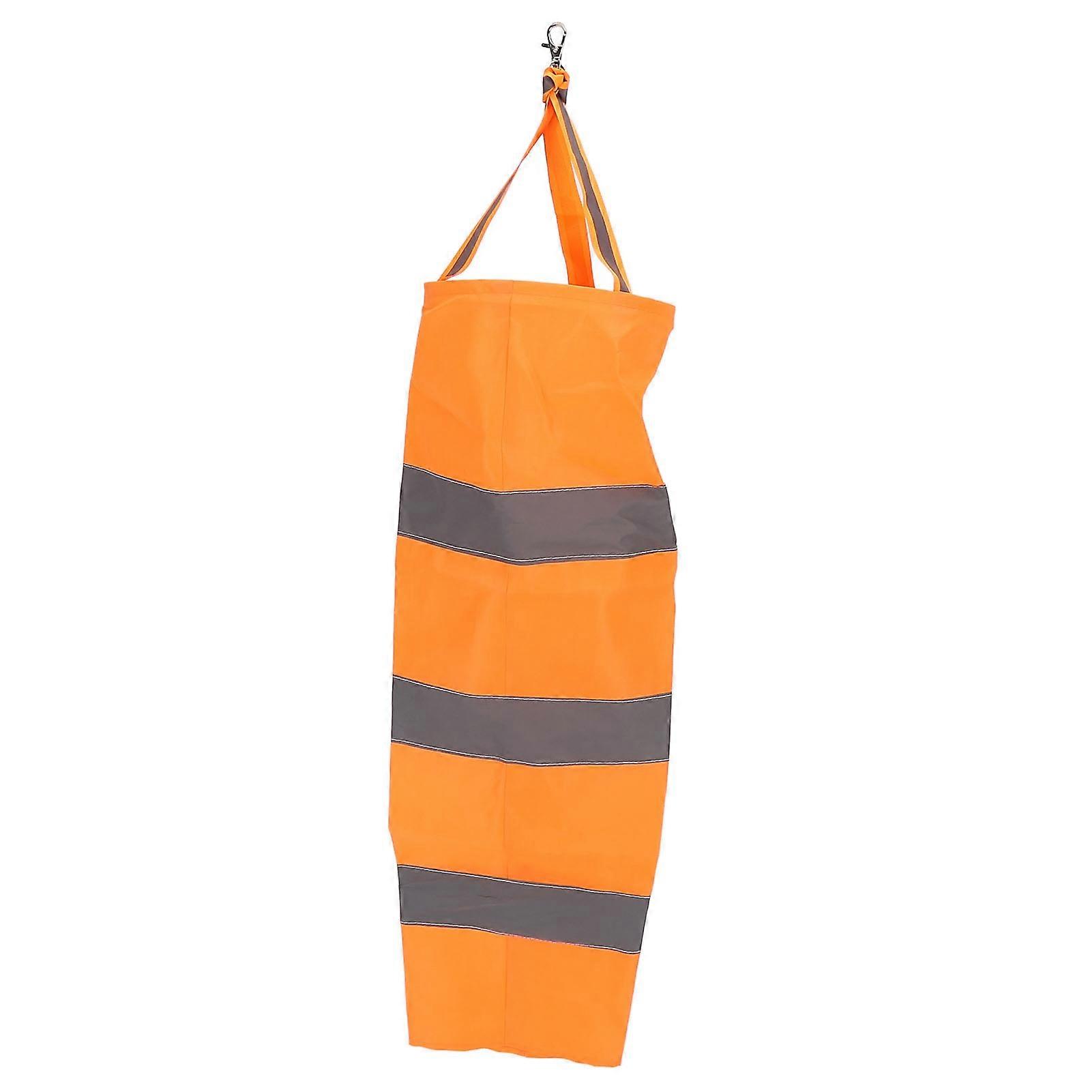 Reflective Windsock with Wind Direction Indicator for Outdoor, Airport, Farm, Garden, Park, Orange, 80cm