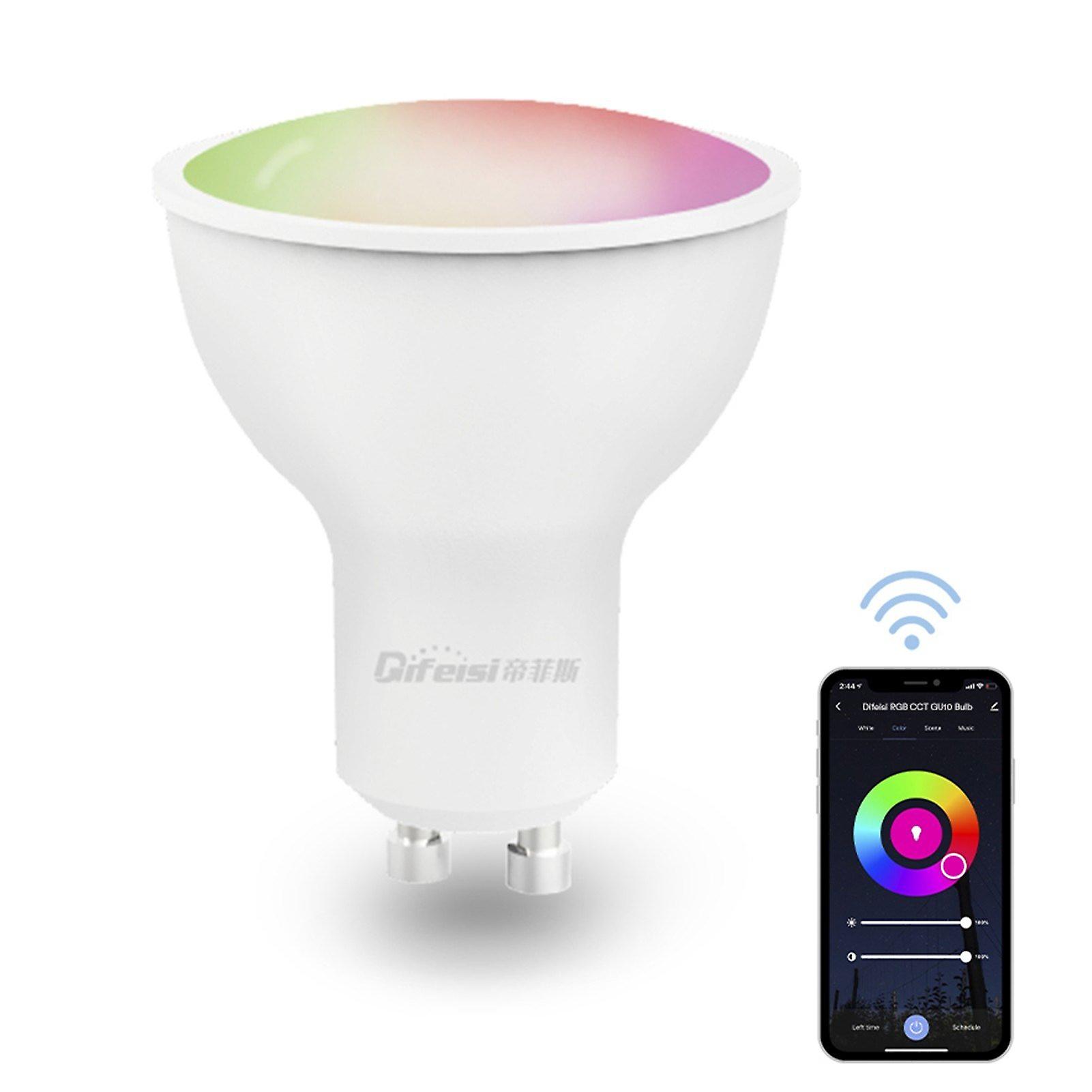 Wifi Intelligent Bulb 5w Rgb+cct Adjustable Light Voice Control App Remote Control