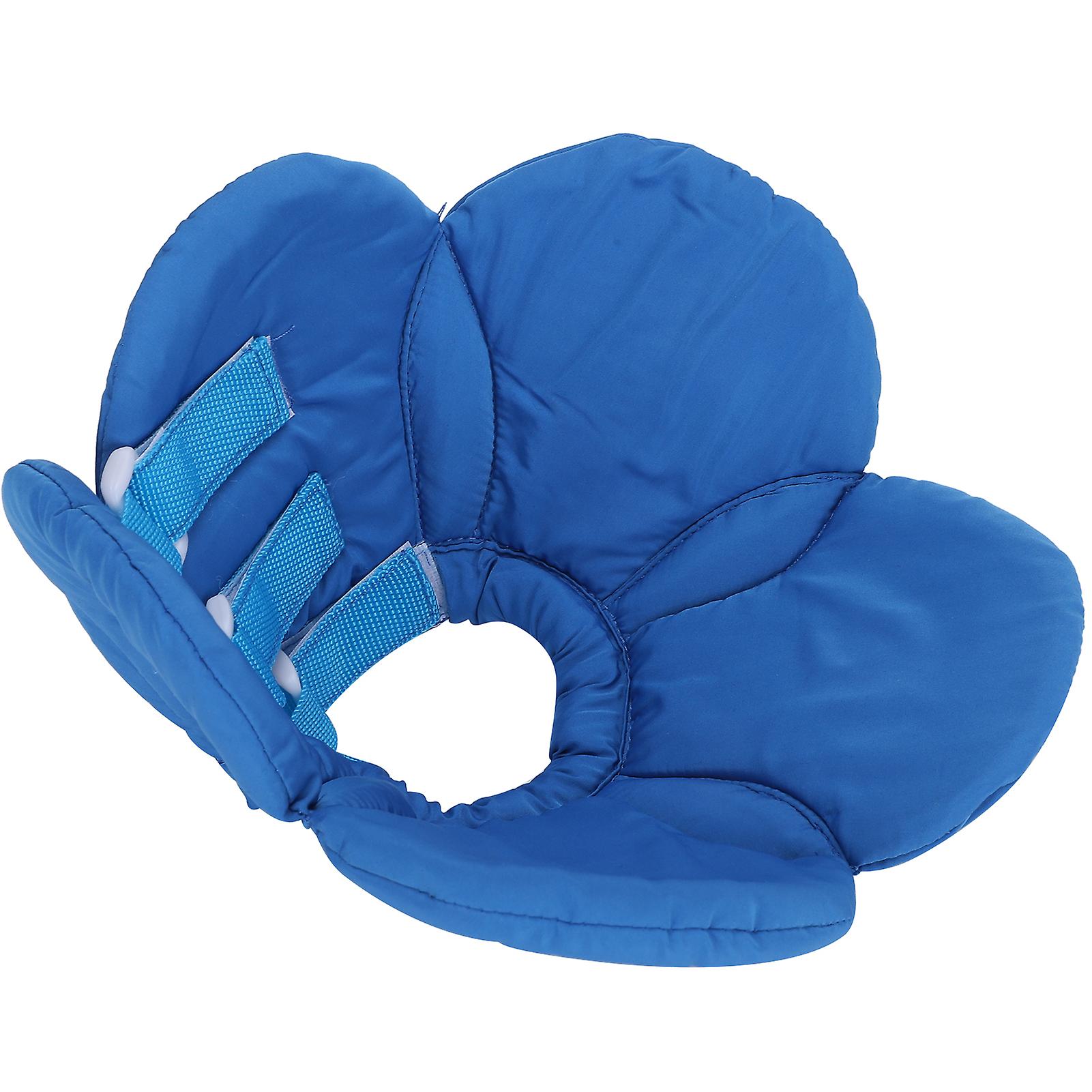Flower Shape Adjustable Soft Dog Protective Collar Blue S