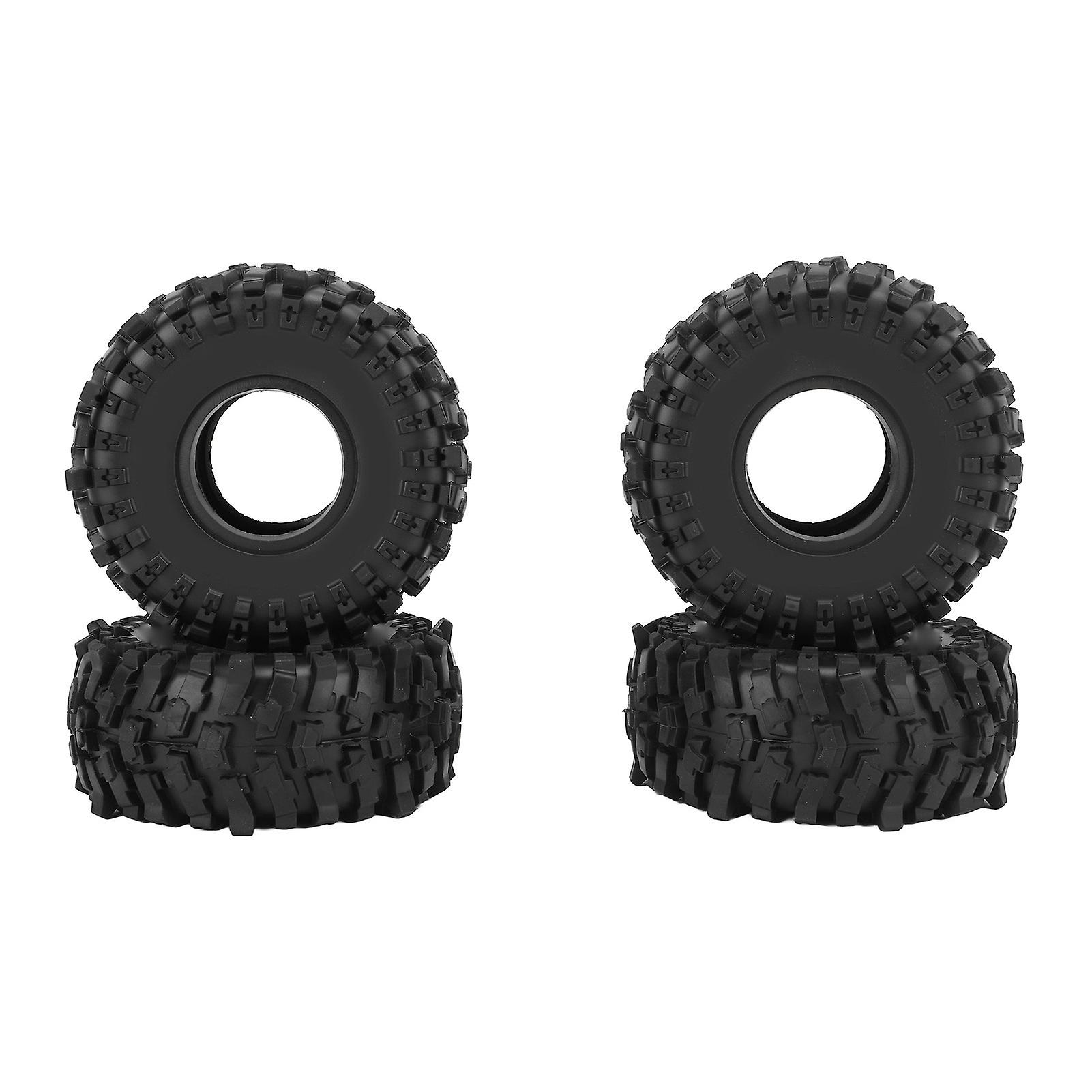 4Pcs 1.9 Inch RC Crawler Tires Rubber Tires with Foam Insert for 1/10 RC Crawler Car SCX10 Black