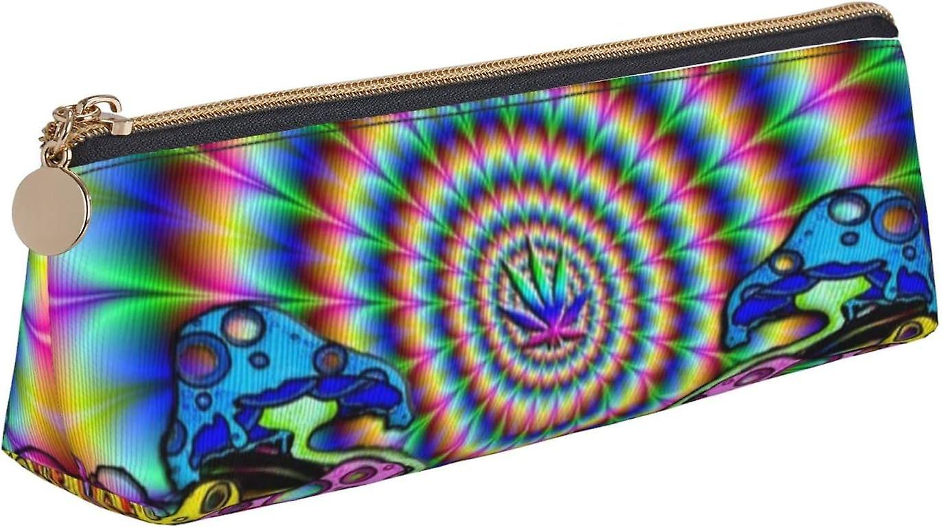 Tie DyeBedrucktes Leder Reißverschluss Federmäppchen, tragbare Schreibwarentasche, Organizer Schreibwarenetui, Unisex28691