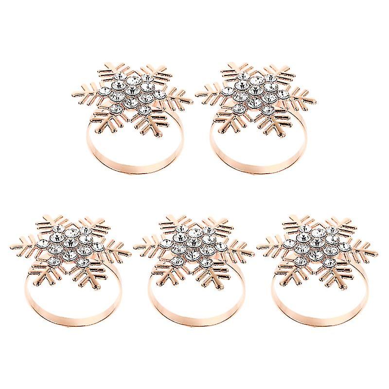 5pcs Christmas Snowflake Shaped Napkin Buckle