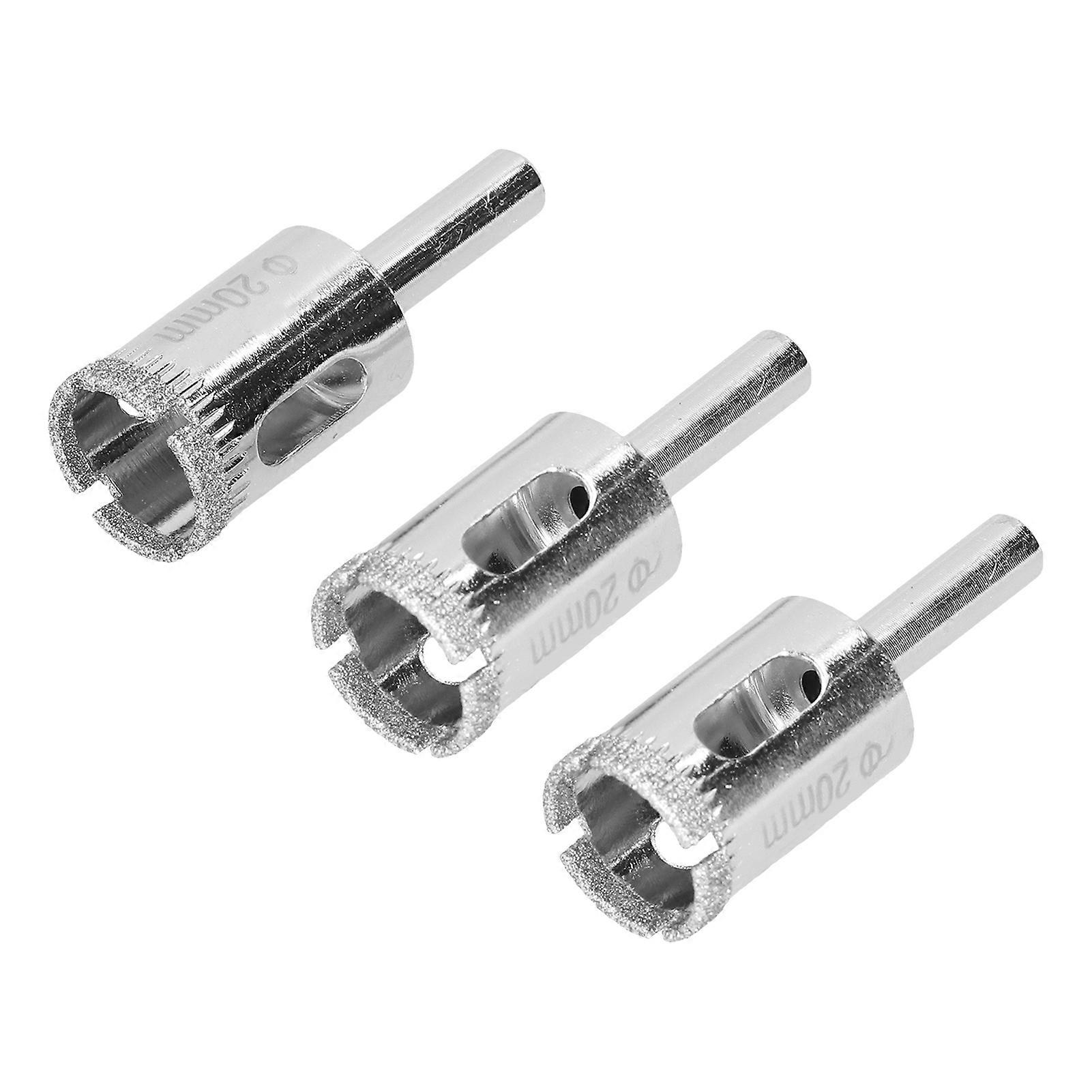 3 عبوات 20 مم فتحت ثقب زجاجي دائم منشار ثقب الماس للبلاط الزجاجي / الأرضيات