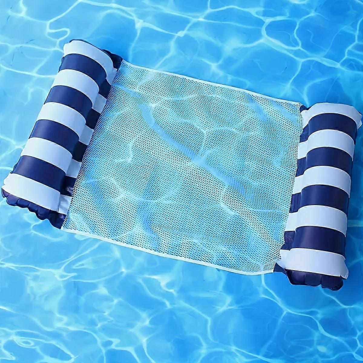 1pc/2pcs Foldable Striped Swimming Pool Loungers, Inflatable Water Floating Beds, Suitable For Pool Parties, Beach Fun