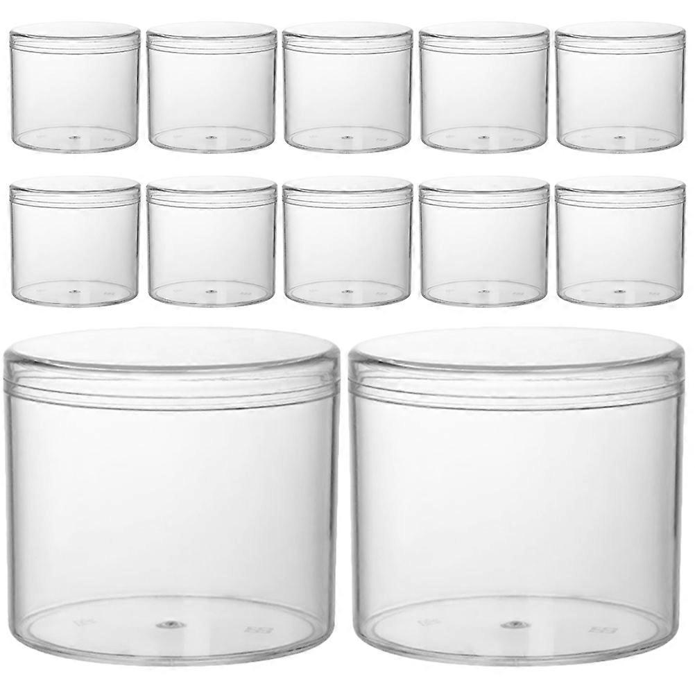 15Pcs Clear Plastic Round Storage Jars with Lid Reusable Cereal Honey Storage Jars