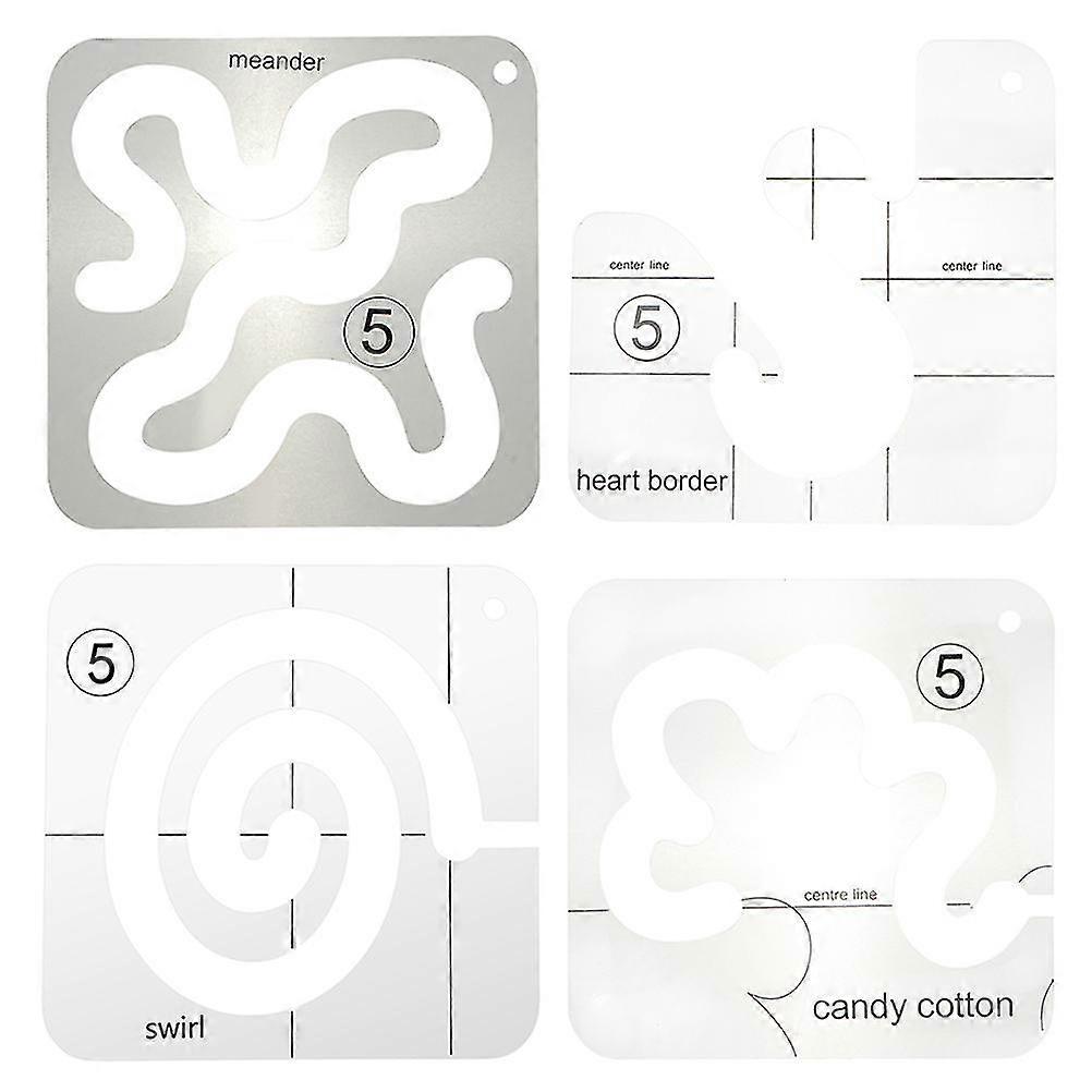 4pcs Acrylic Sewing Patchwork Rulers Stitching Plastic Frame Sewing Template