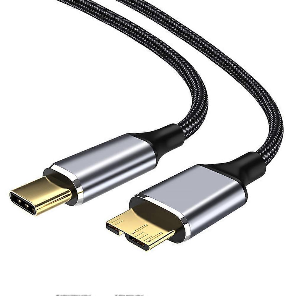 TypeC to Micro-USB 3.0 Cable 5Gbps 5A Quick Charging Cord for Hard Drive Disk TypeC to Micro-B Conn