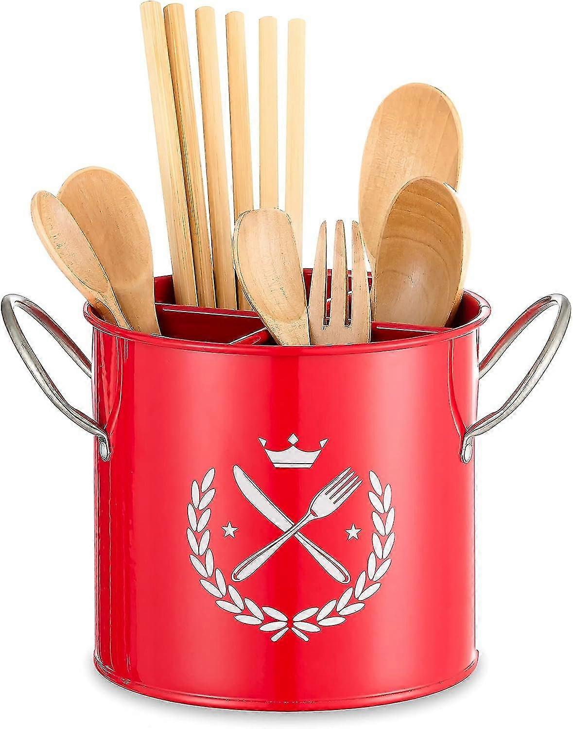 Kitchen Utensil Rack, Large Covered Shelf with Stainless Steel Handles Covered Dish Drainer with Removable Divider Ideal for Cooking Utensils Can be U