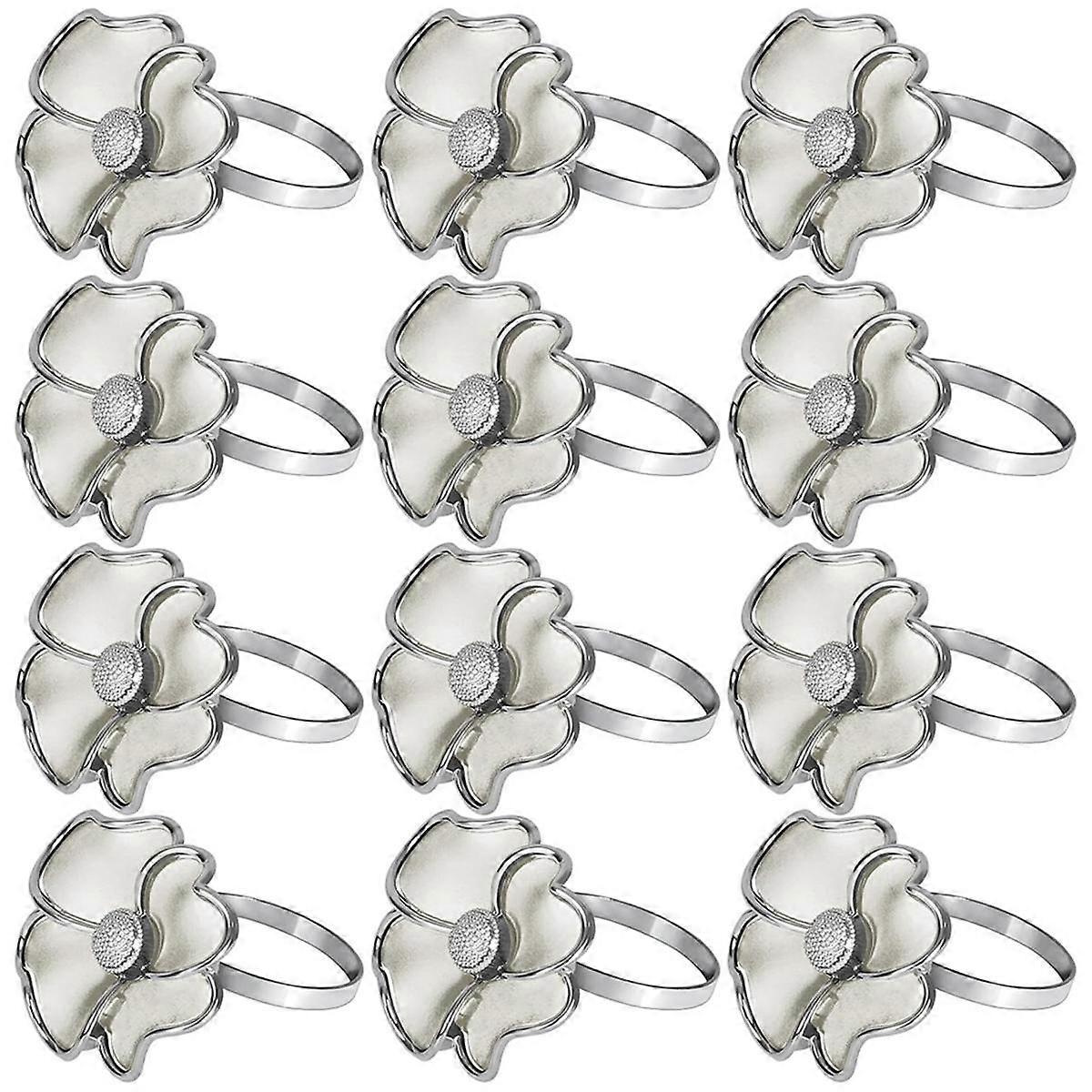 Flower Napkin Rings - Non-Rust, Elegant Napkin Holders for Paper Napkins and Table Cloths for Dinne