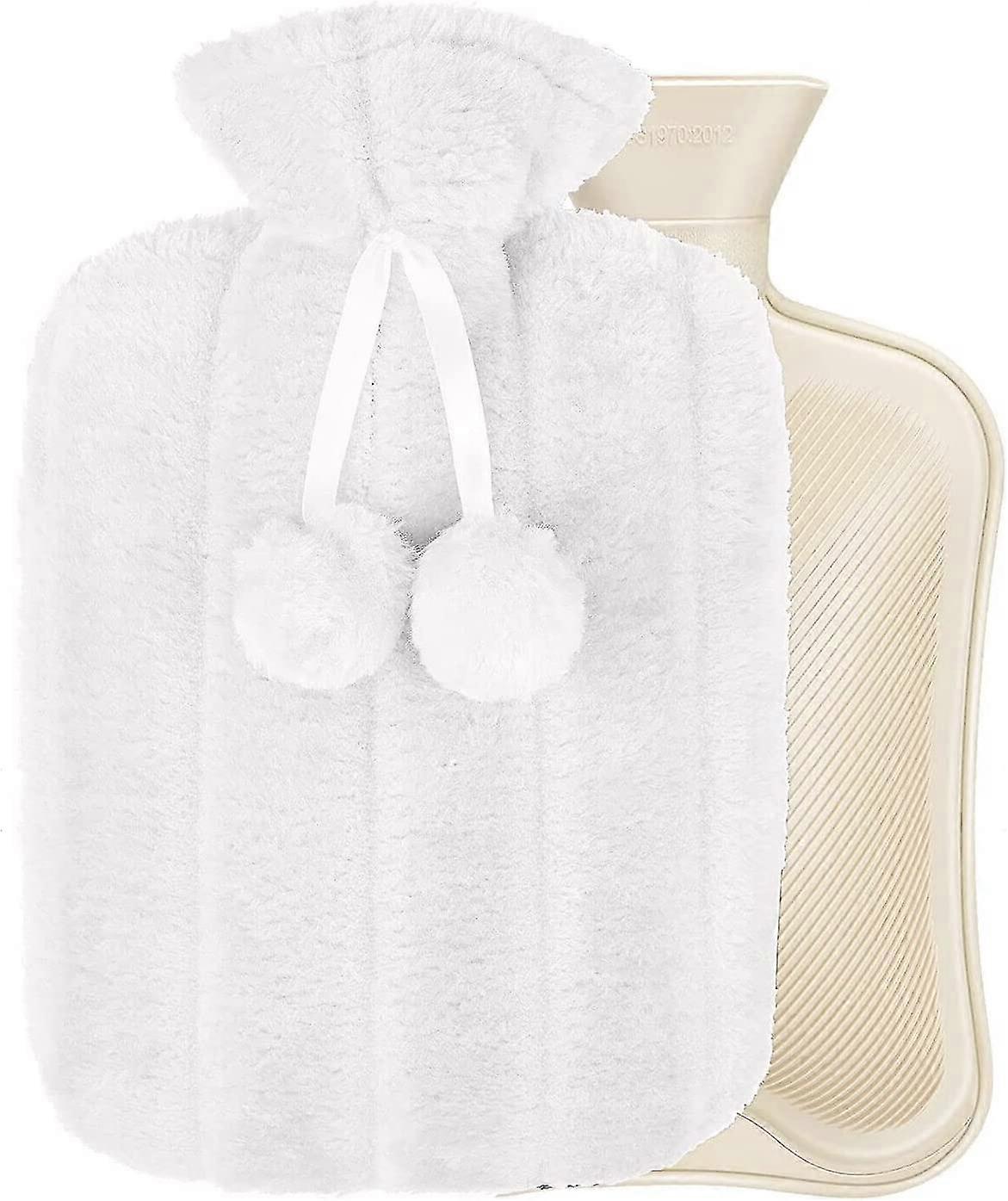 زجاجة ماء ساخن مع غطاء كيس ماء ساخن فاخر ناعم رقيق غطاء 2 لتر بريميوم