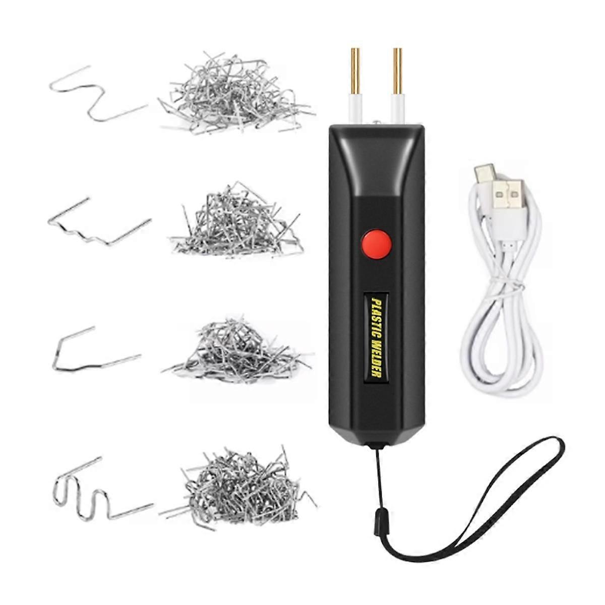 Cordless Plastic Welder Machine Plastic Welding Kit with Battery 4 Types Wave Staples LED Indicator for Car Bumper Crack
