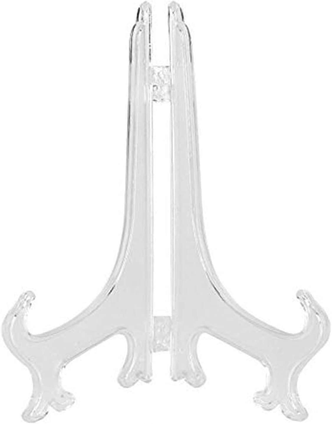 Clear Plastic Easels or Photo Stand Plate, 20PCS Folding White Plastic Plate Holders, Picture Frame Frame Decorative Display Rack(17.5)