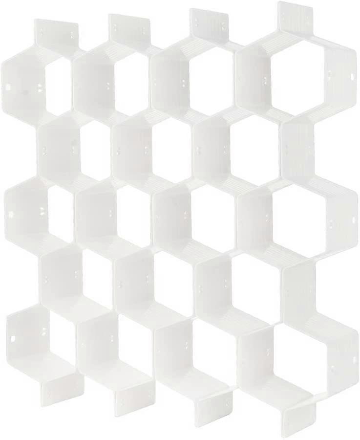 Drawer Divider Organizer 8 Pieces DIY Plastic Grid Honeycombpink
