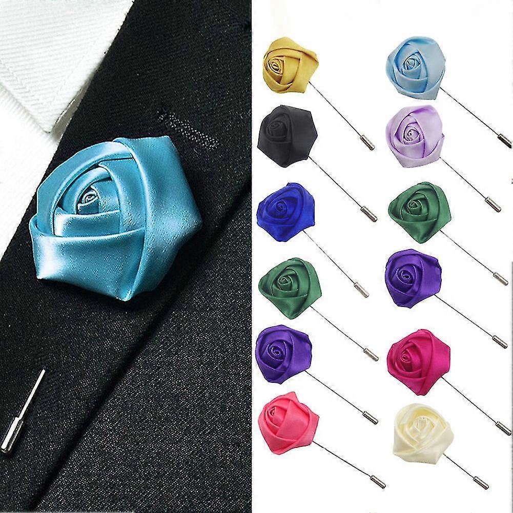 Rose Bloem Vrouwen Mannen Doek Boutonniere Revers Broche Pin Suit Tuxedo Bruiloft