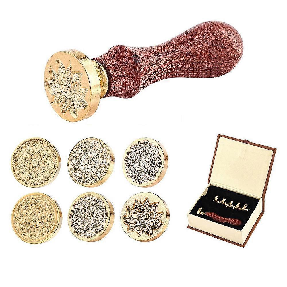Mix pattern Wax Seal Stamp With Removable Vintage Retro Brass Head