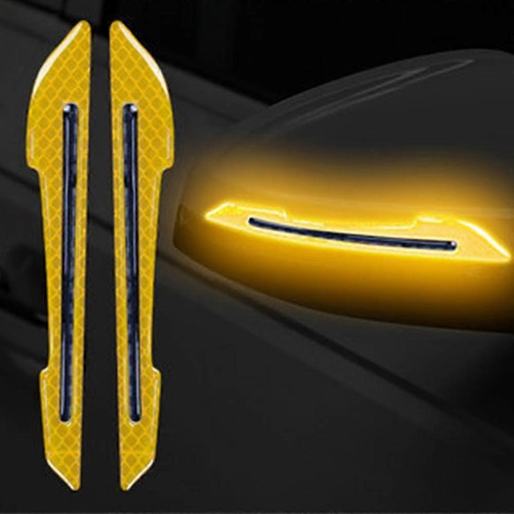 2 Automatic Reflective Stickers Warning Stickers Safety Reflective Strips For Car Rearview Mirror