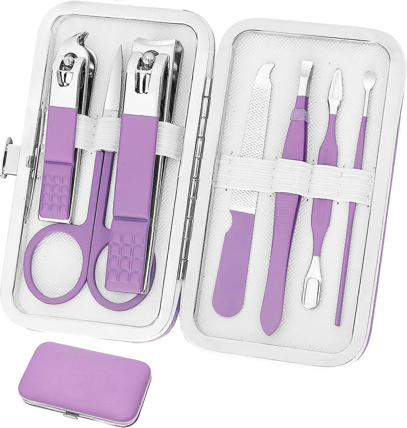 Maniküre-Set, 8 in 1 tragbares Reise-Essential-Nagelknipser-Set, Nagelknipser Pediküre-Set Raum LIL