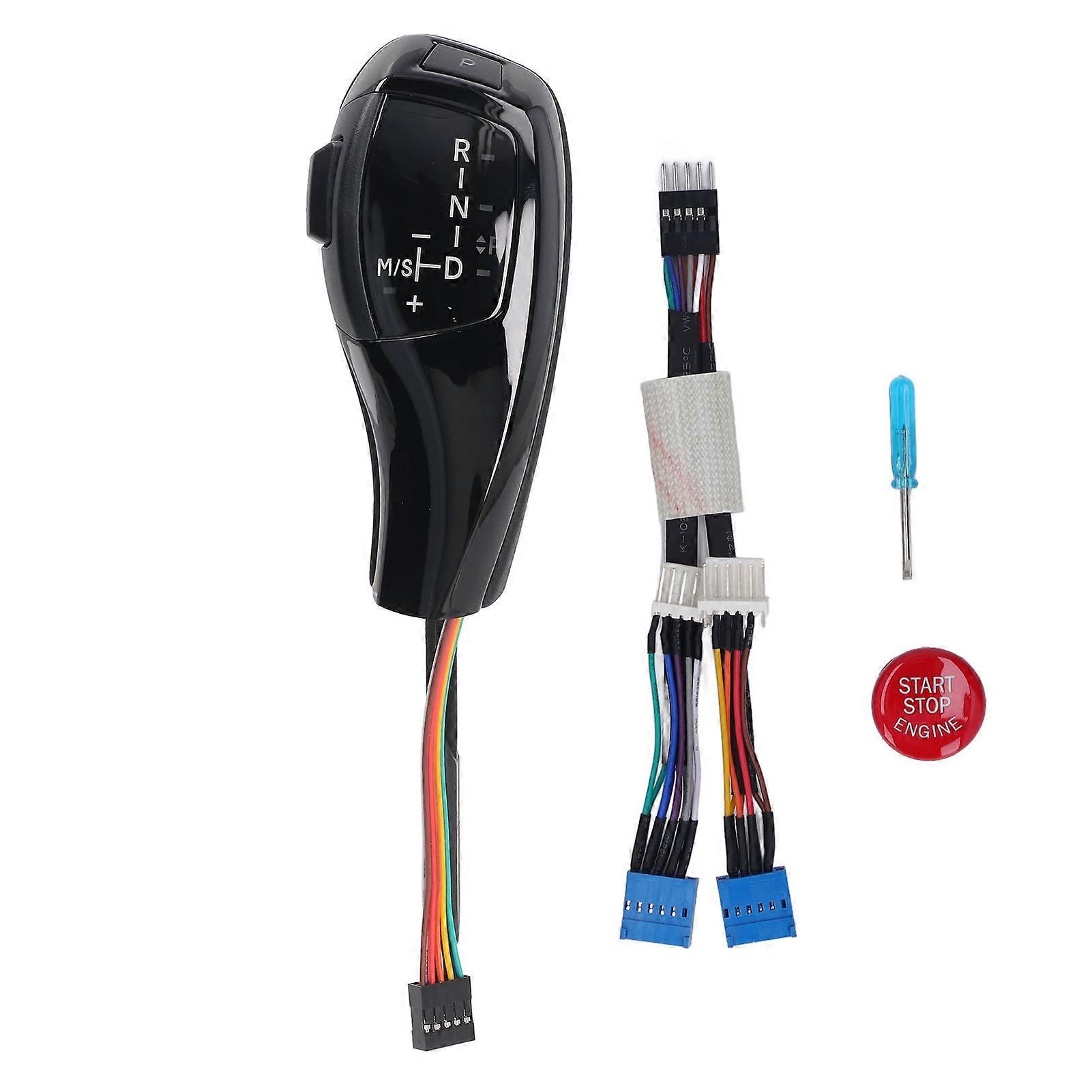 LED Shift Knob with Engine Start Button for F Series Style Gear Shift Handball for E81 E82 E84 E87 E88 E89 LHD Car Glossy Black