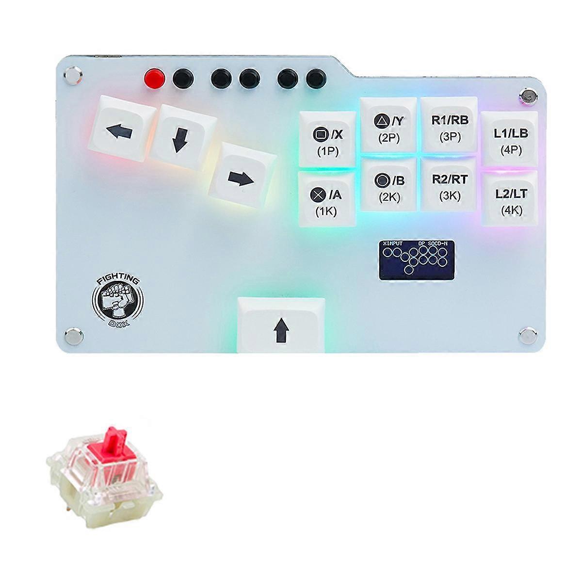 For GP2040 Fightstick Keyboard with Hot Swap RGB Cherry Switch for MisterFPGA Steam PC