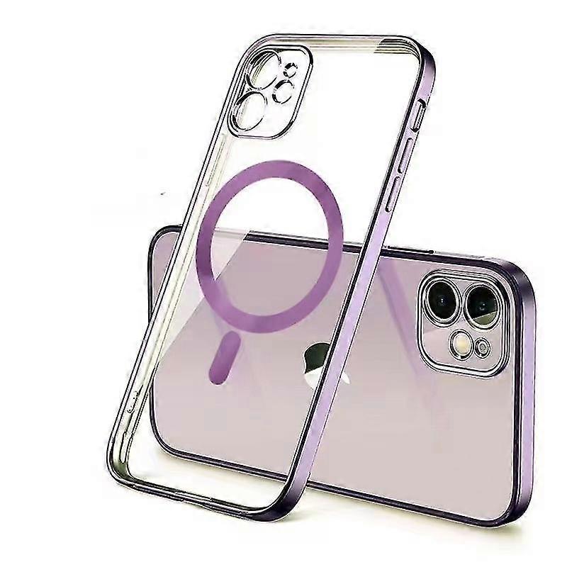 magsafe magnetic transparent case compatible with iphone 13 pro max, 13 pro, 13/13mini, purple
