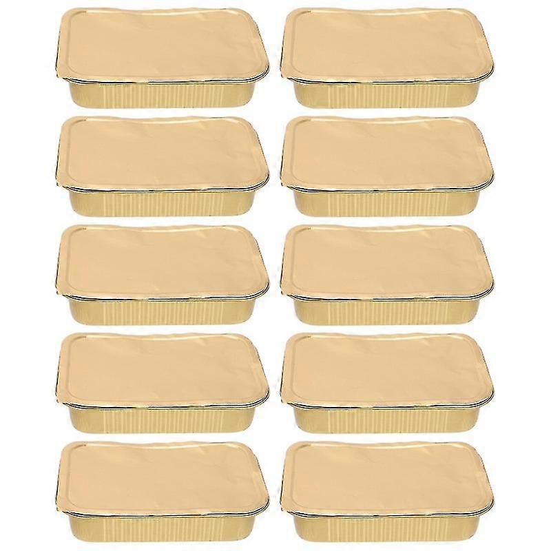 10pcs Tinfoil Take-Out Box Food Container Restaurant Carryout Meal Container
