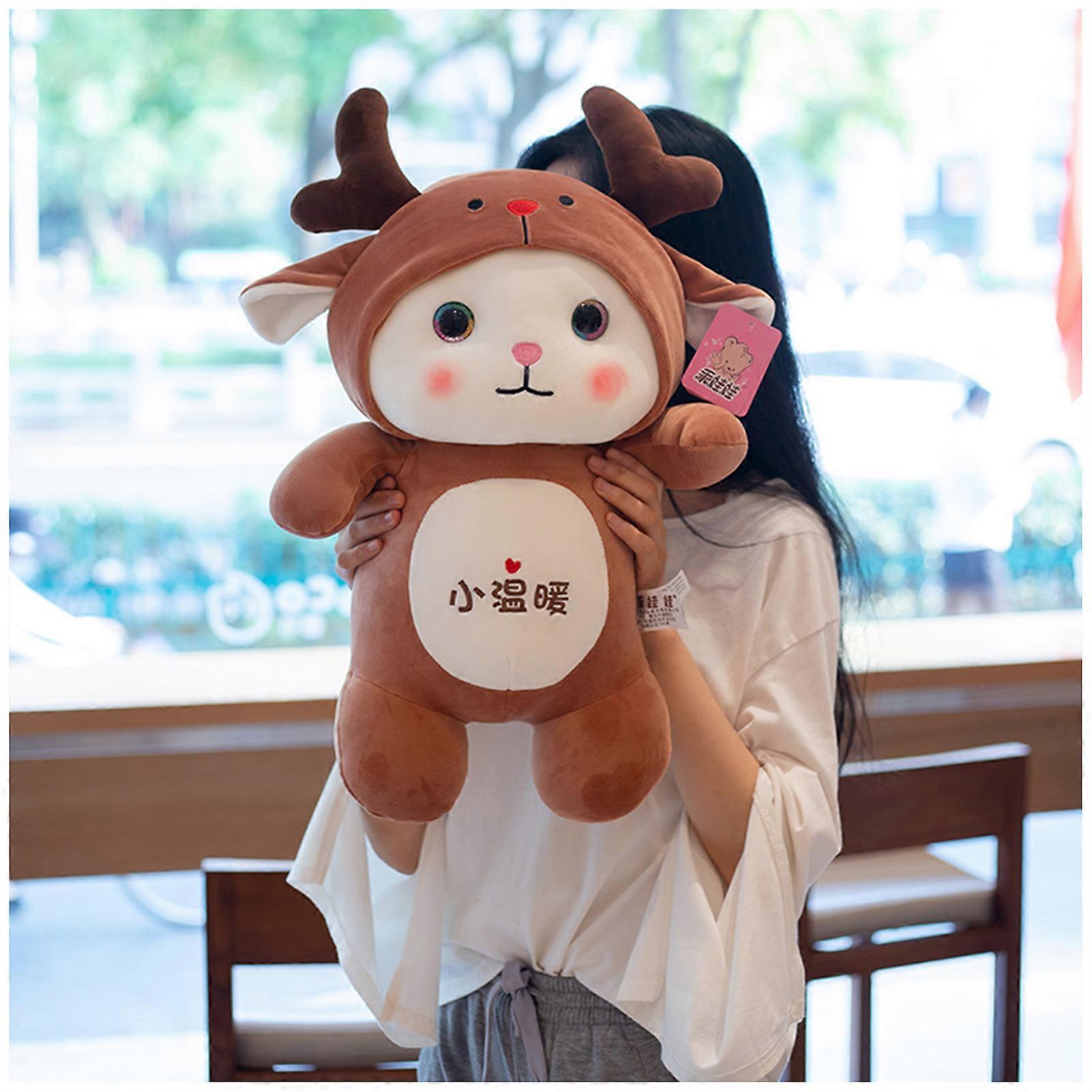 可爱的猫毛绒玩偶防皱毛绒材料礼物，适合女孩、女性、爱好者、女朋友