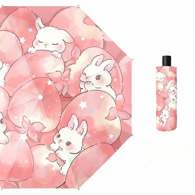 Cute Folding Umbrella UV Protection Parasol Rabbit Compact Durable Umbrella