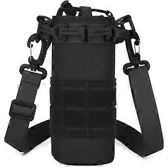 Taktische weiche Wasserflaschentasche, militärische Wanderrucksacktaschen für Camping Wandern Sport Radfahren Klettern Reisen, Schwarz-900ml, 2024 Ping