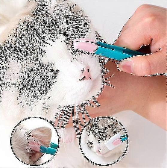 2x γατάκι μάτι τρίψιμο χειρός cat eye σκουπίστε τα μάτια Poo βούρτσα καθαρισμού επαναχρησιμοποιήσιμη πόρπη Σχεδιασμός Pet χτένα δακρύων βούρτσα