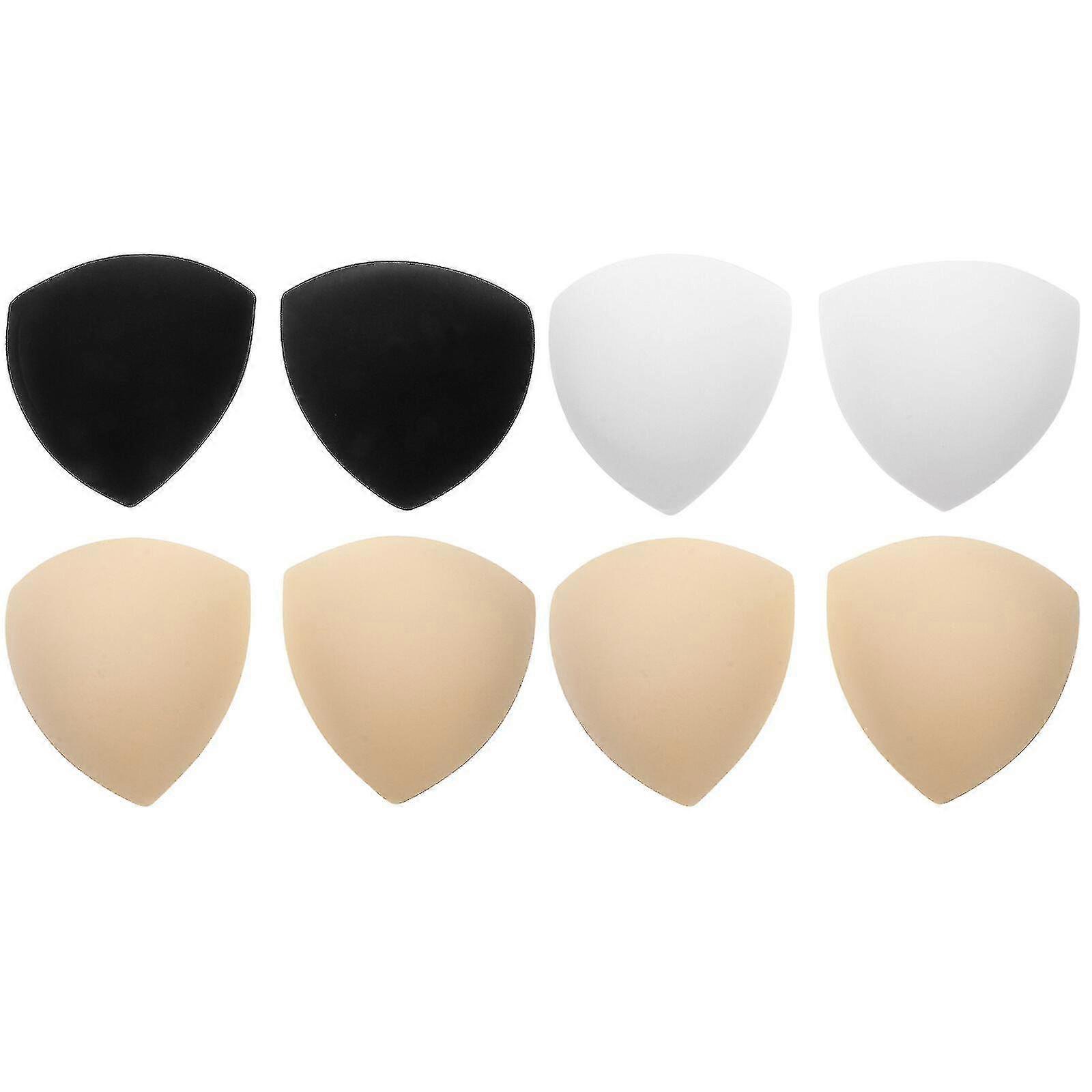 4 أزواج حمالة الصدر الوسادة إدراج الرياضة حمالة الصدر وسادات الإسفنج (أسود، أبيض، بشرة) -Ao